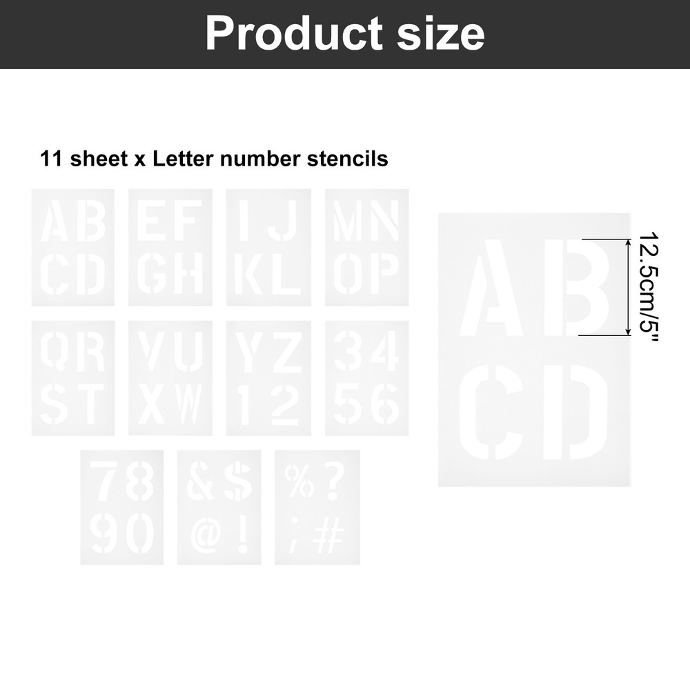 5 Inch Letter Stencils Alphabet Number Stencil Interlocking, White