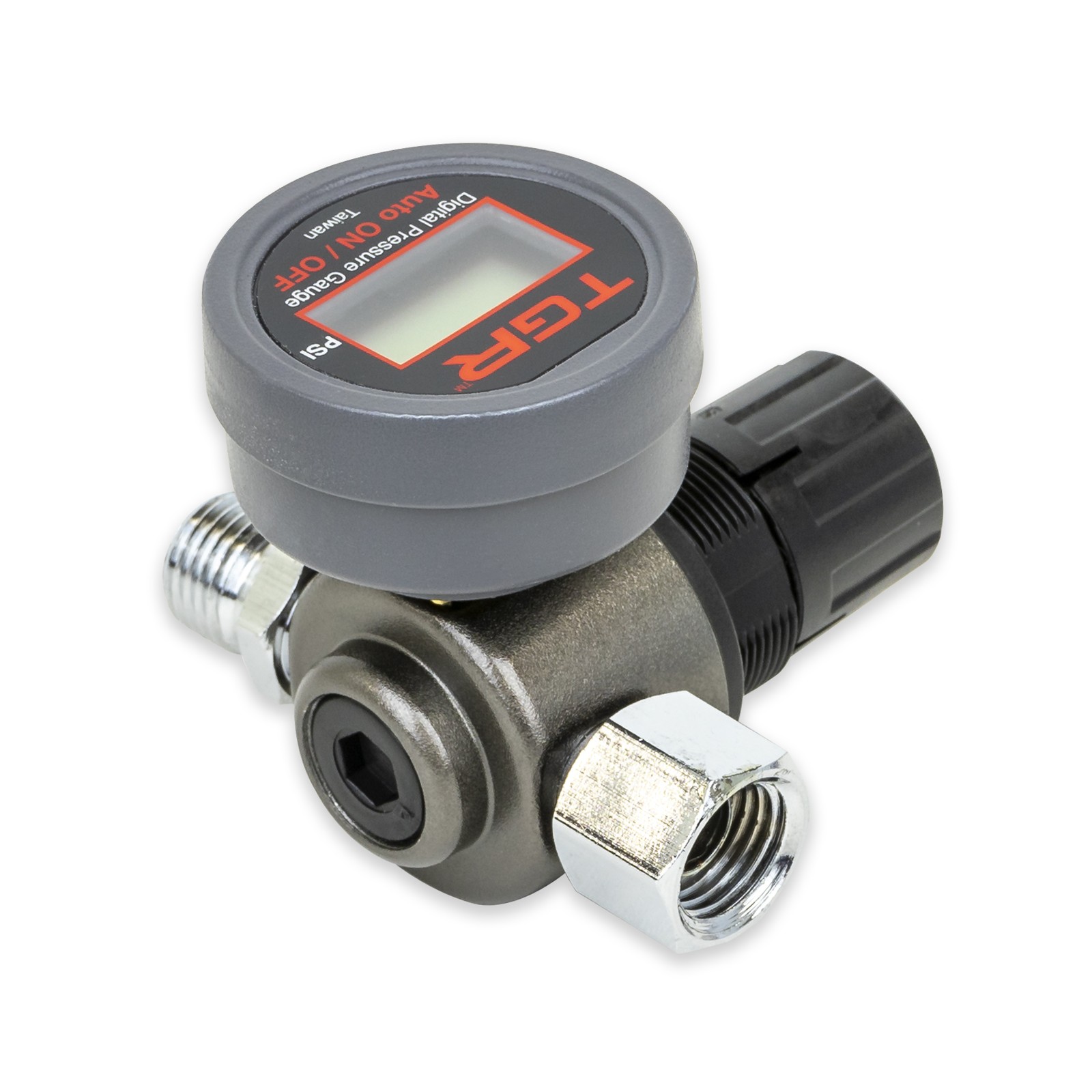 HVLP Spray Gun Air Regulator with Digital Pressure Gauge and Diaphragm Control