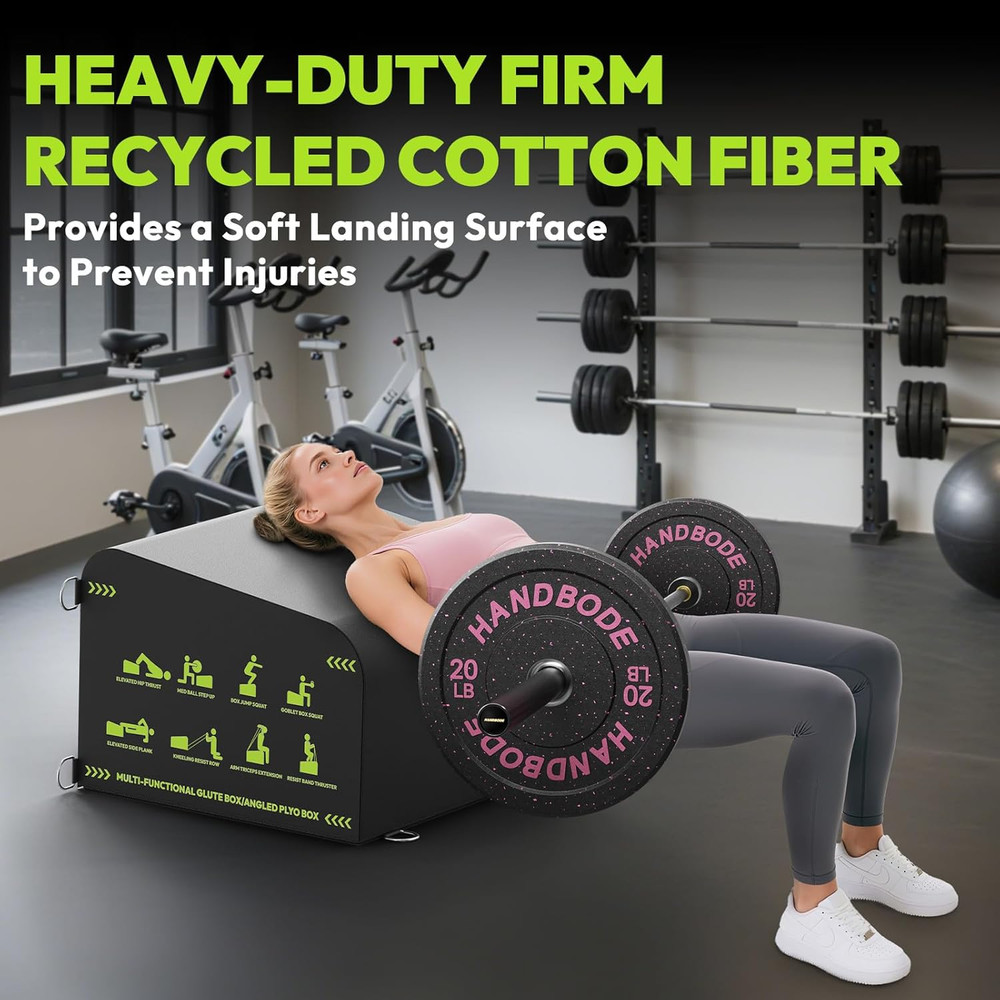 HANDBODE Hip Thrust Bench, Multi-Functional Slip-Free Hip Thrust Machine for Glu