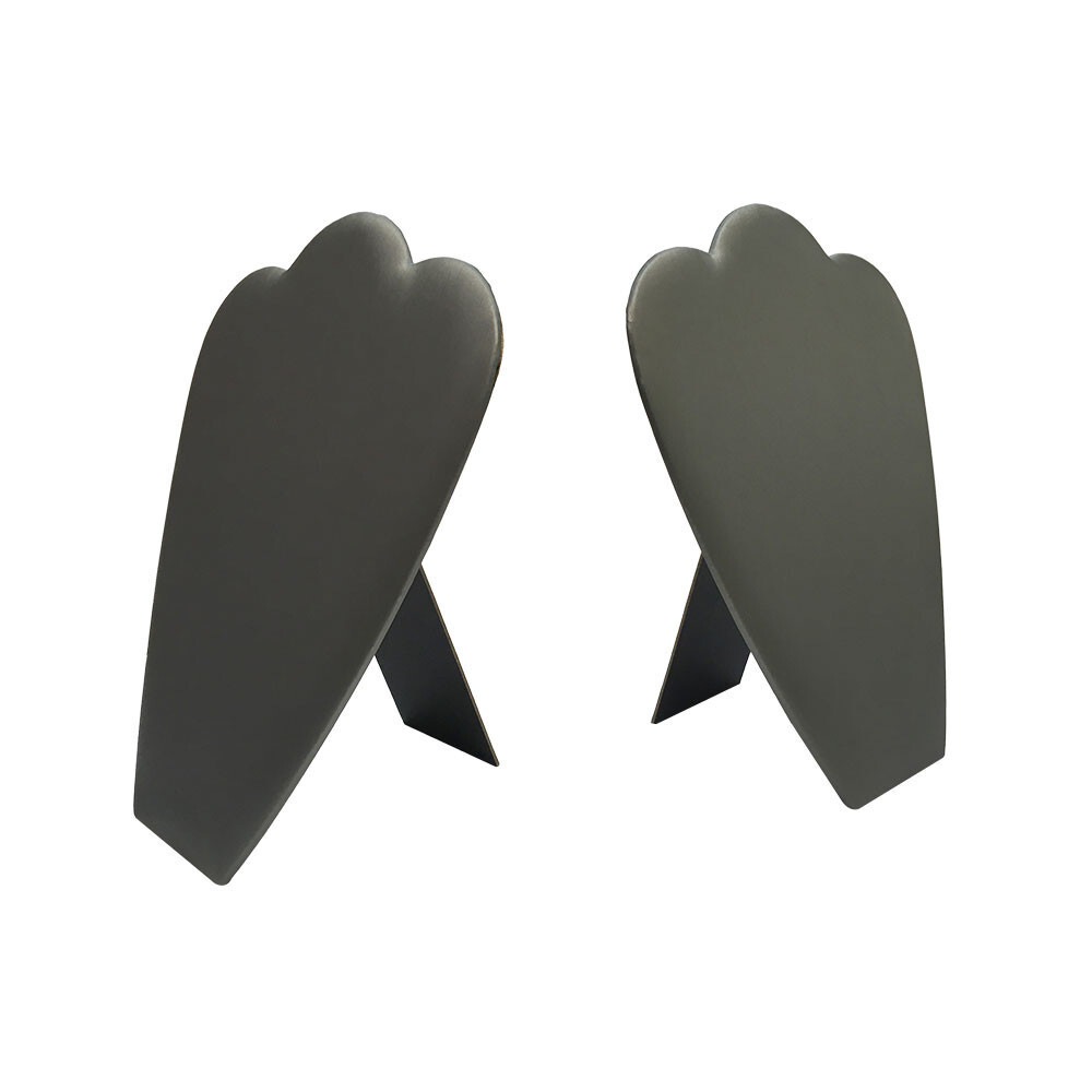 11" High Slate Gray Leatherette Necklace Pad with Easel Jewelry Display Fixture