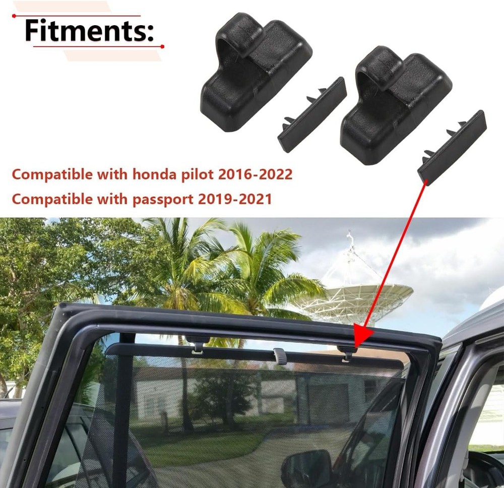 Window Sun Shade Hook Clip for Honda Pilot 2pcs