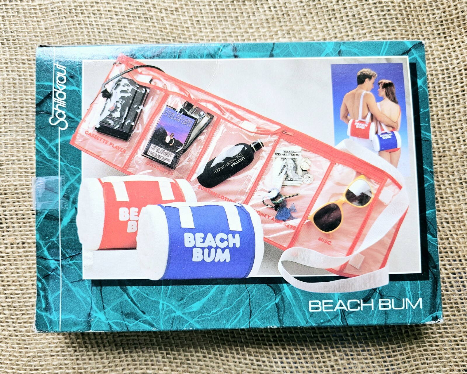 Vintage New 1990 Beach Bum Tote Bag In Box By Schildakraut