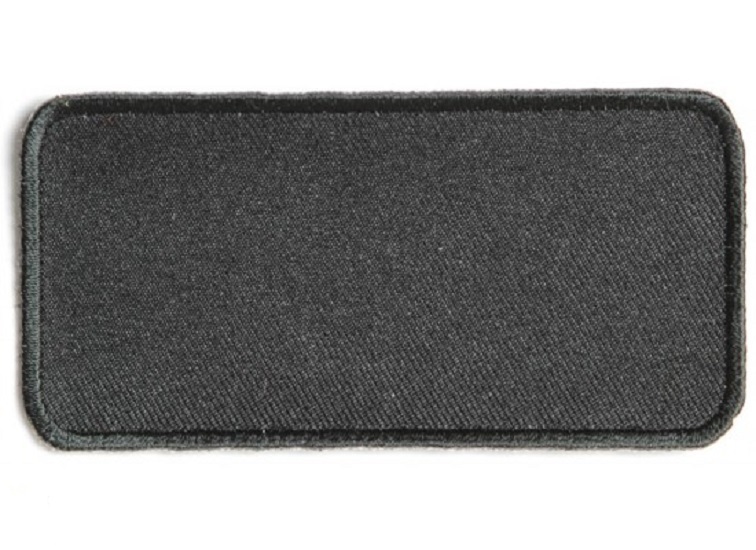 BLACK 4" x 2" RECTANGLE BLANK sew-on patch (4035) (D11) Sew-on only