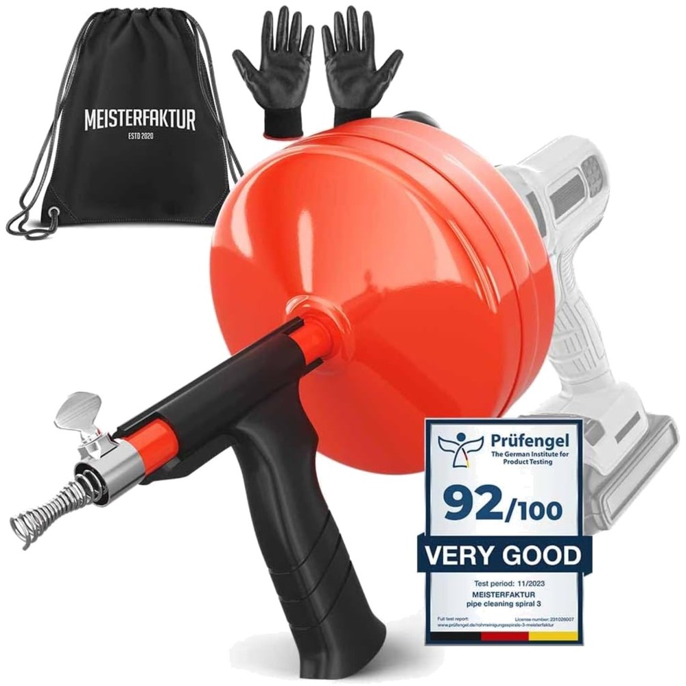 User-Friendly 50 FT Drain Snake with Video Instructions & Drill Attachment