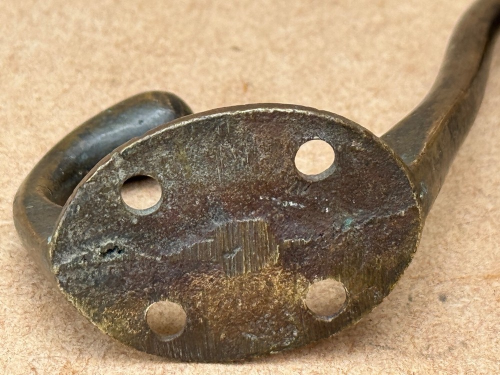 ANTIQUE BRASS DOUBLE COAT HOOK RECLAIMED