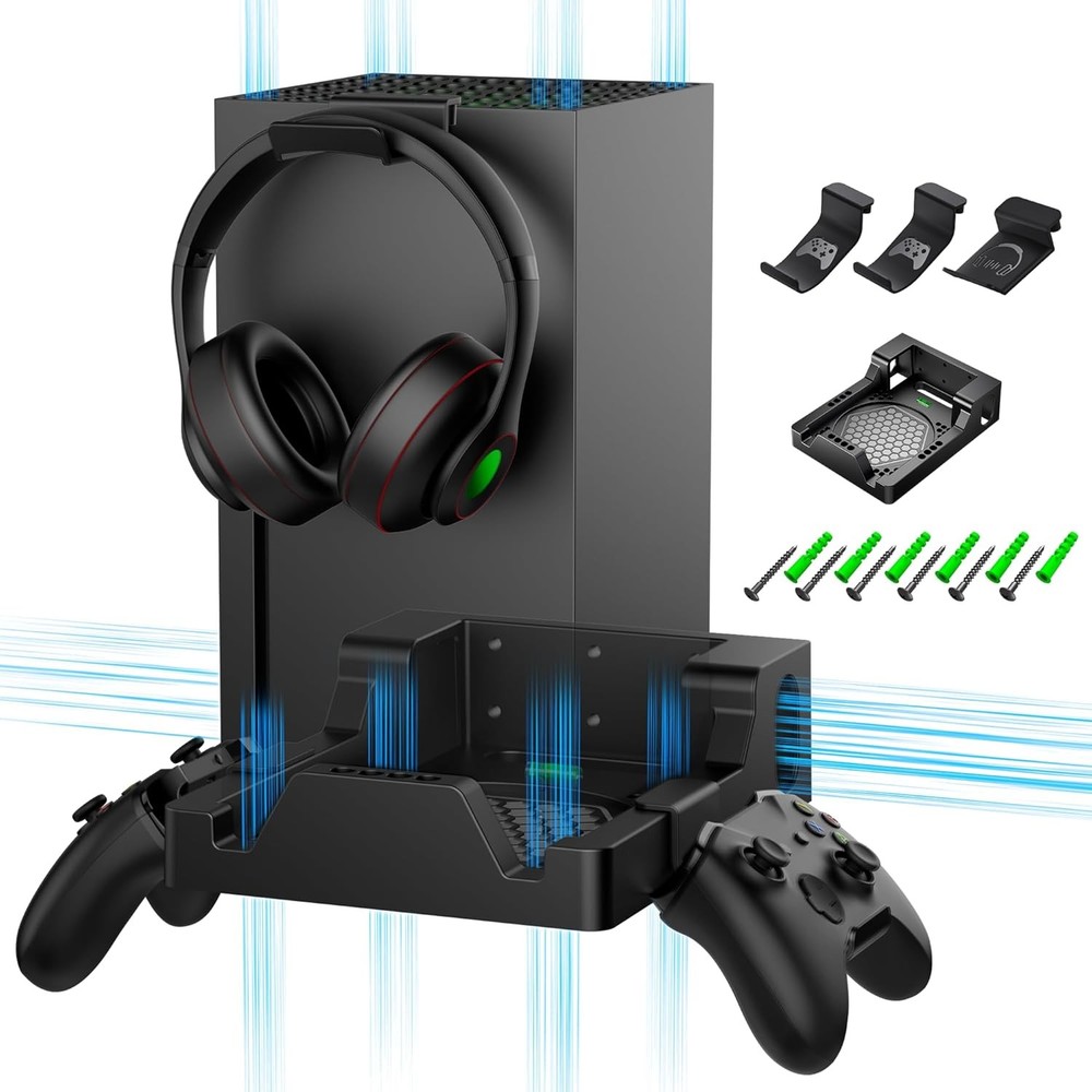 For Xbox Series X Wall Mount Storage Stand Controller Headset Game Holder