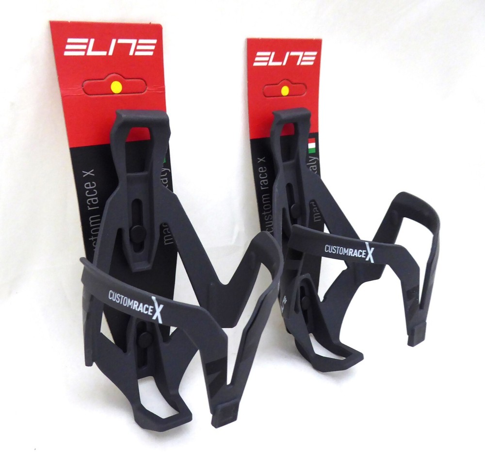 Elite Custom Race X Bottle Cage, Gray/Black, PAIR