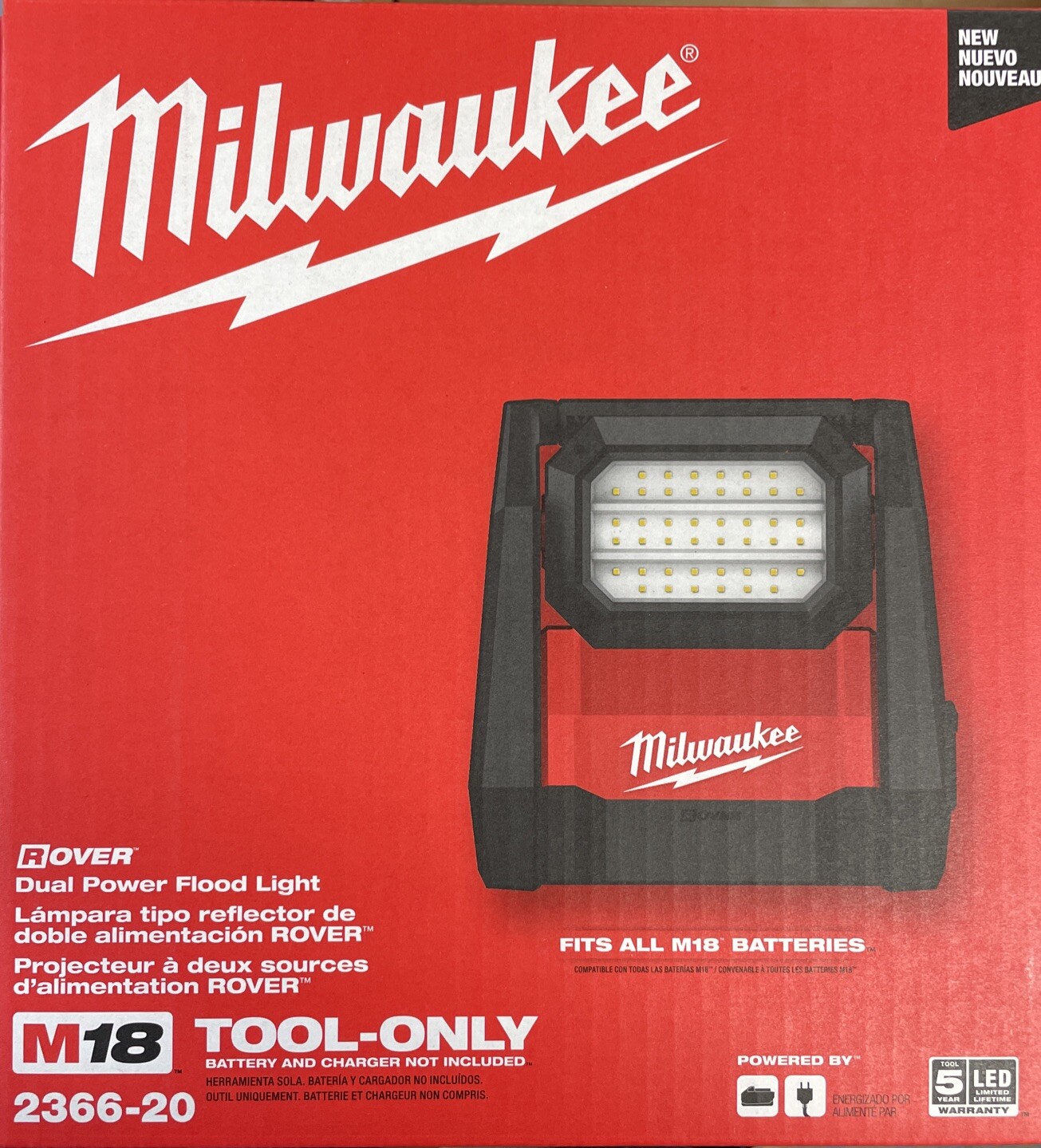 Milwaukee 2366-20 Dual Power M18 LED Flood Light New In Box