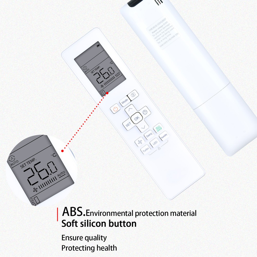 Remote Control For Senville AURA Series Mini Split Air Conditioner
