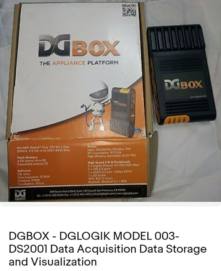 DGBOX - DGLOGIK MODEL 003-DS2001 Data Acquisition Data Storage and Visualization