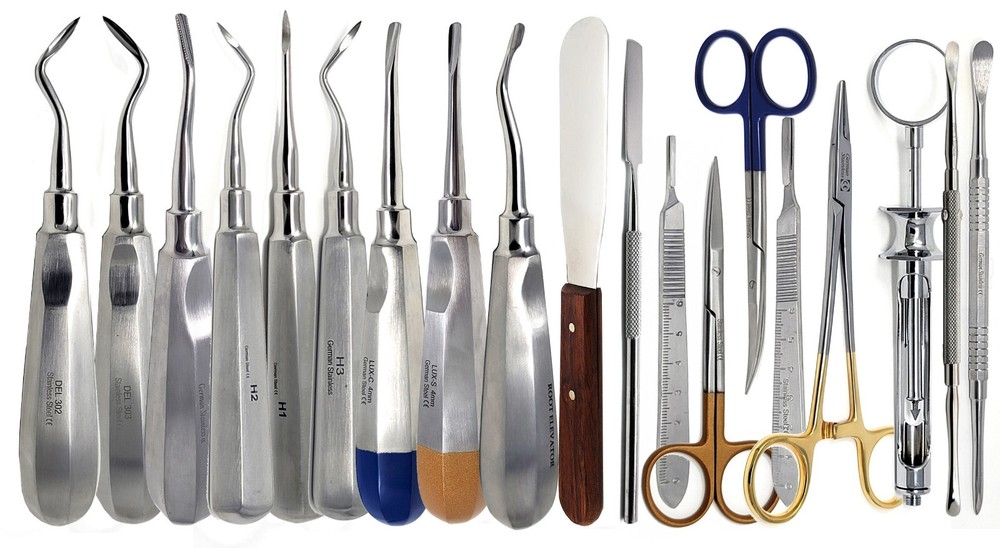 GERMAN 75 PC ORAL DENTAL SURGERY EXTRACTING ELEVATORS FORCEPS INSTRUMENT KIT SET