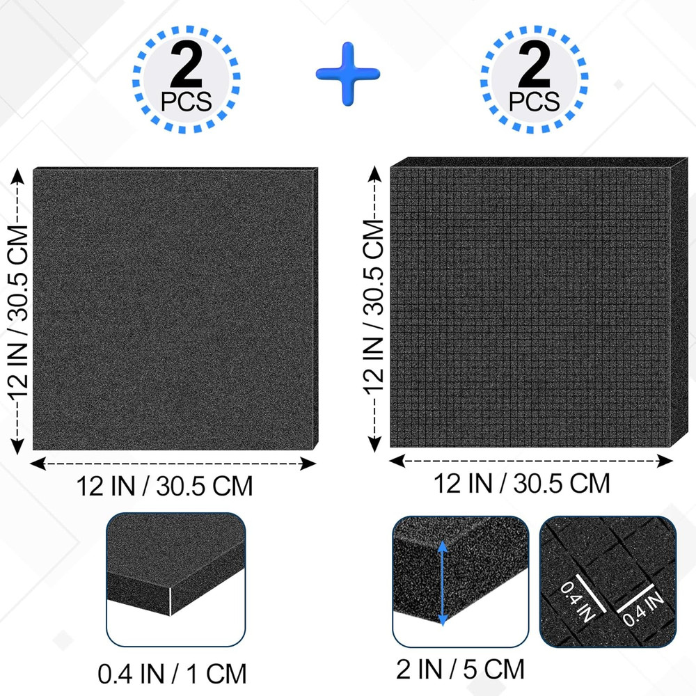 4 Pcs Pick and Pluck Foam Sheets 2 Size Polyurethane Pick Apart Foam Inserts Pad