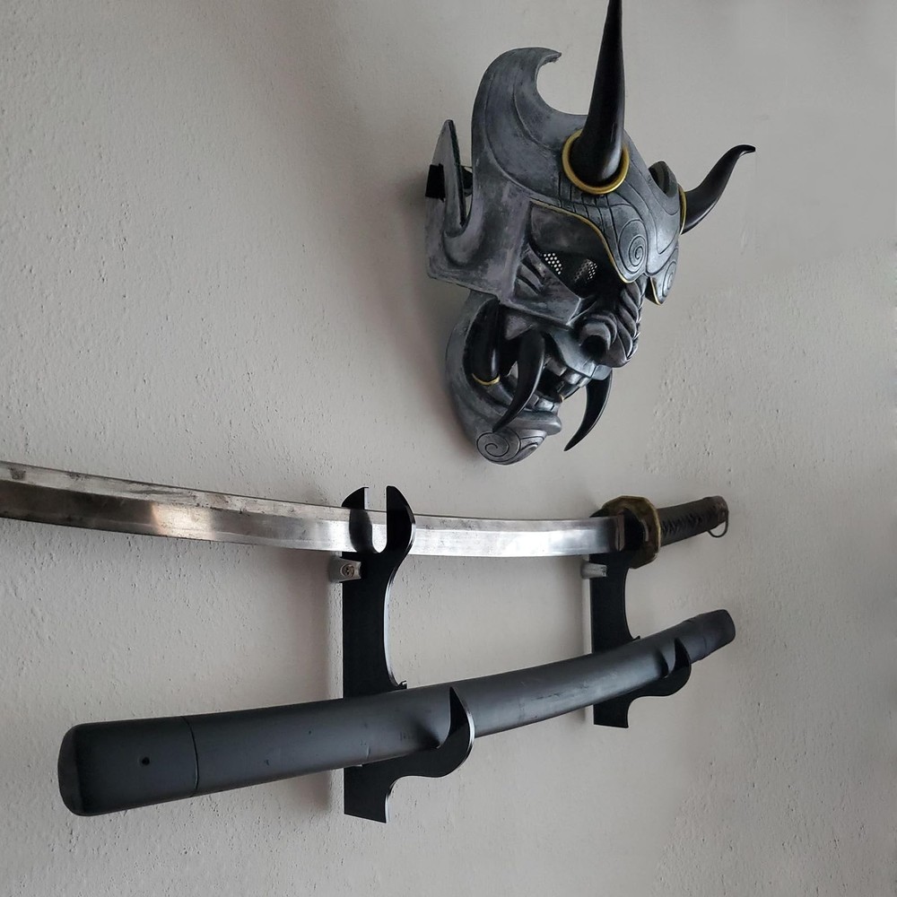 WANLIAN Sword Display Wall Mount, Black 1 set