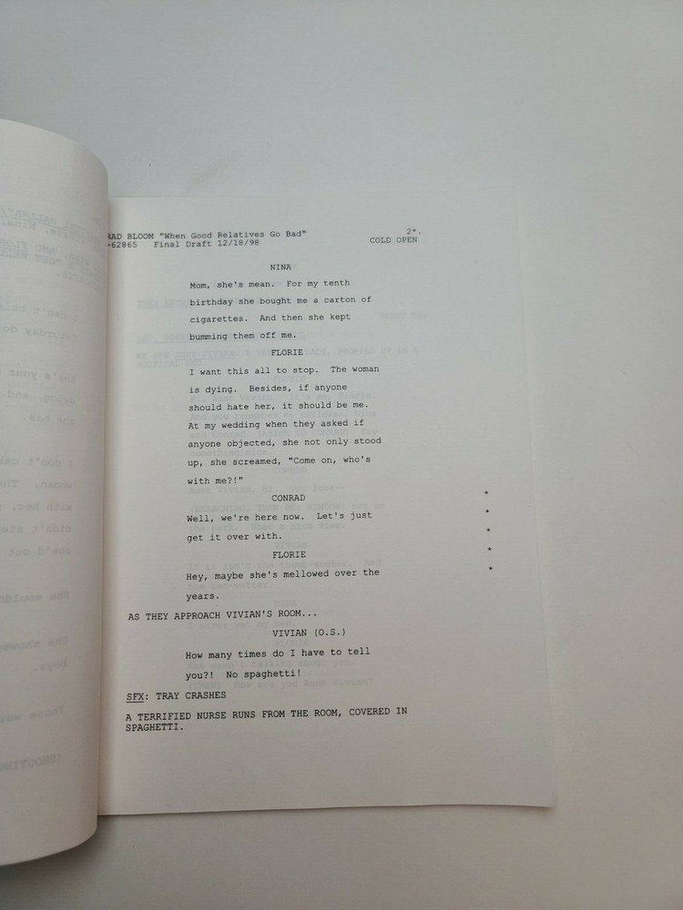 CONRAD BLOOM / Heide Perlman 1998 TV Script "When Good Relatives Go Bad"