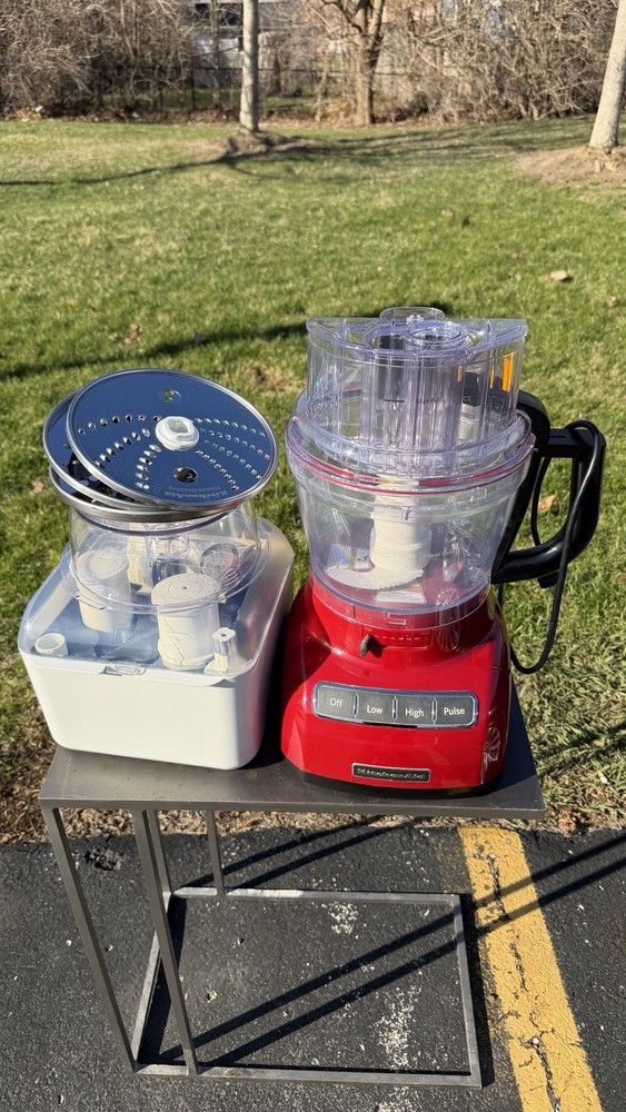 KitchenAid Red Food Processor w/ Accessories Discs Storage Case Tested