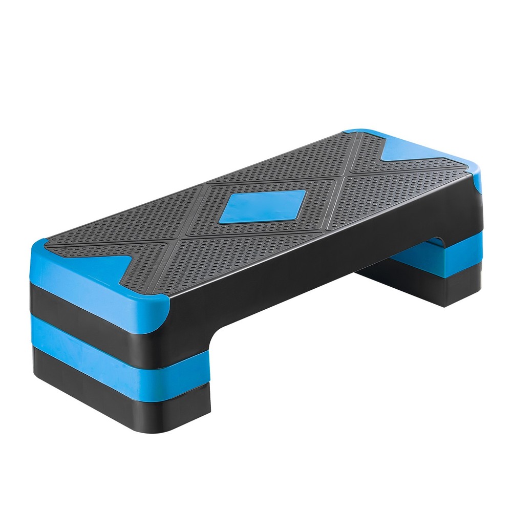 Uimoso Adjustable Aerobic Exercise Step Platform with 4 Risers - Blue