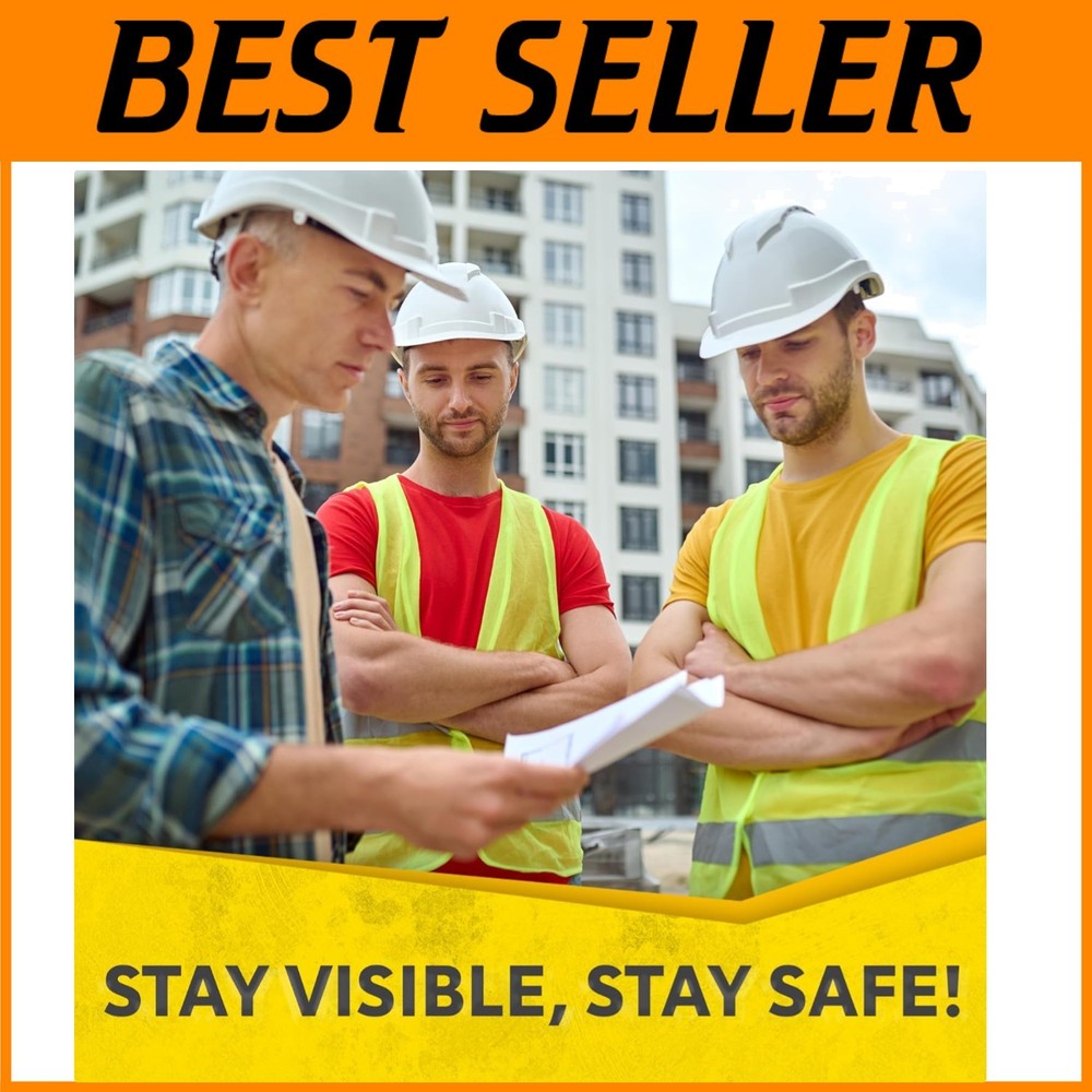 Yellow Reflective Safety Vests 10 Pack - High Visibility