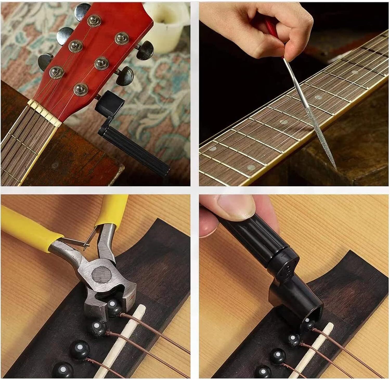 72p Guitar Care Kit Luthier Setup Repair Maintenance Tools Full Set Guitar Tools