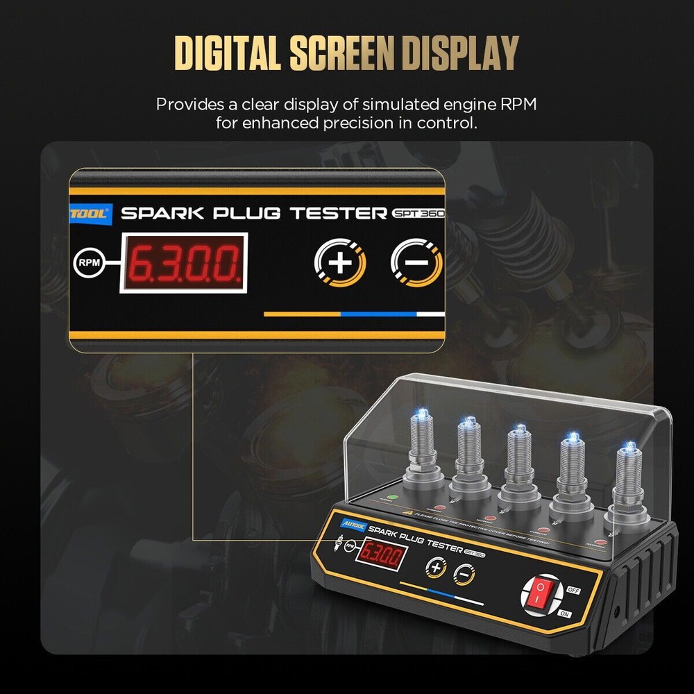 5 Holes Car Spark Plug Tester Analyzer Digital Ignition Tester Height Adjustable