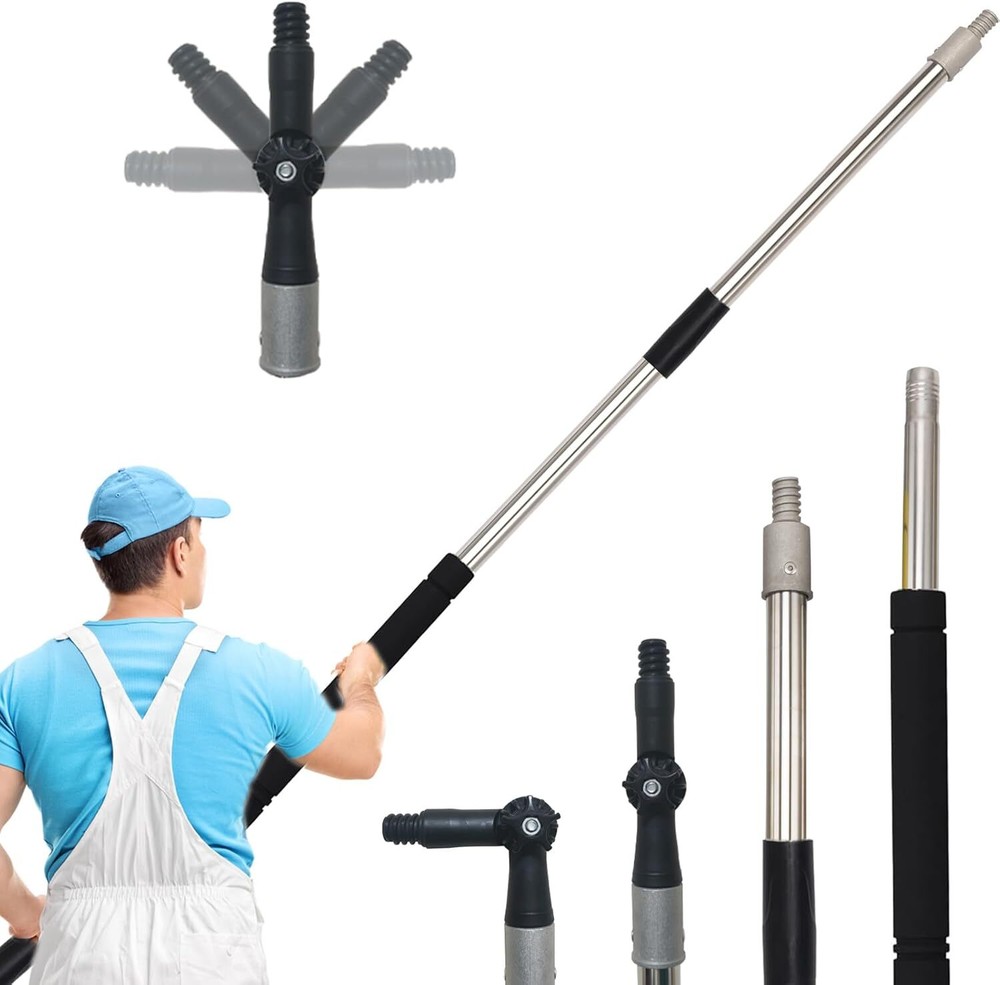 MultiPurpose Extension Pole Paint Roller Splice Telescopic Pole with Black