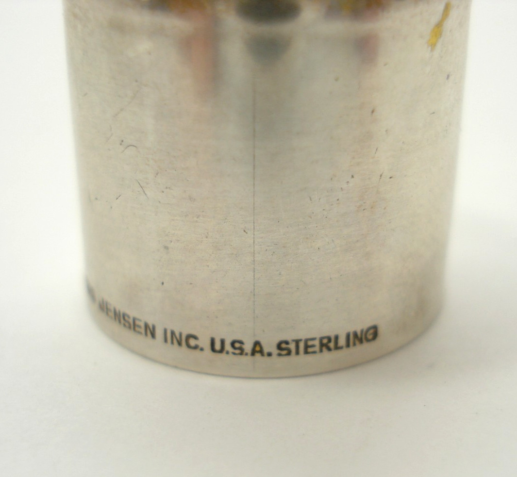 Vintage Georg Jensen USA Sterling Silver Pink Faux Stone Atomette Cap Cover 7.6g