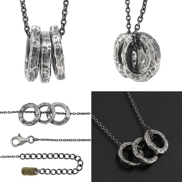 Edda Three-Ring Silver Necklace