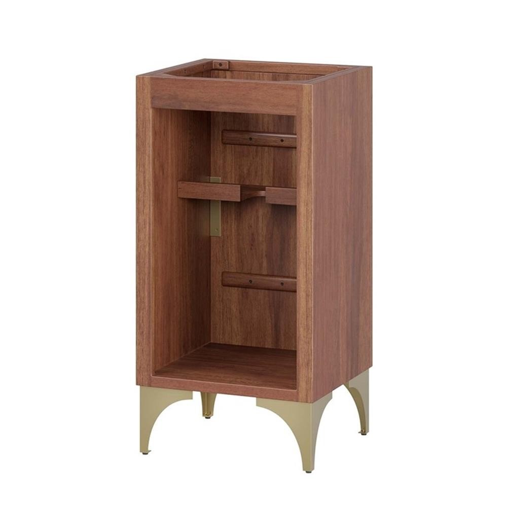 Pemberly Row 18" Solid Mango Wood Bathroom Vanity Cabinet in Walnut