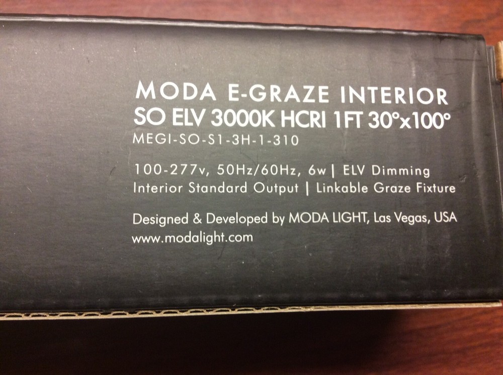 MODA Light E-Graze Interior SO ELV HCRI 1' Linkable Bar LED Fixture