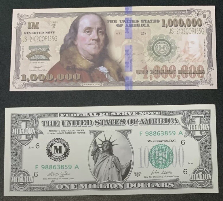 US $1 million, Franklin, Liberty fantasy banknote