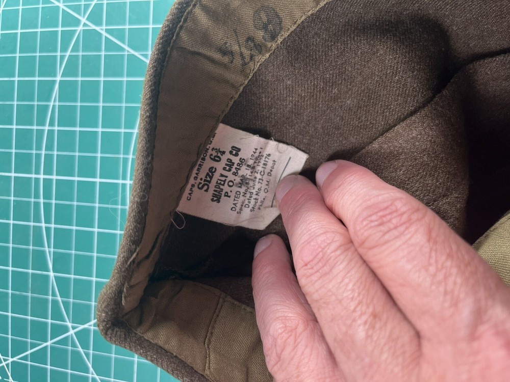 WWII Overseas Cap Piped Nice!