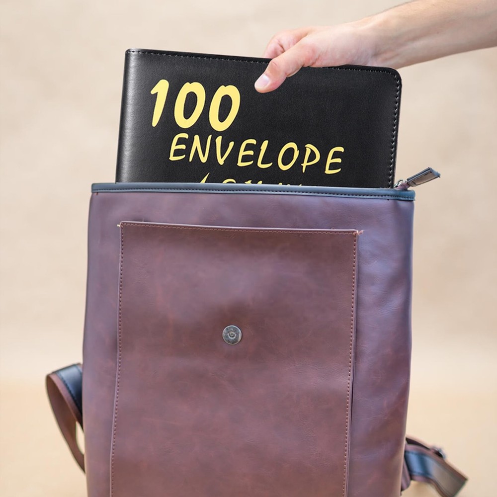 100 Envelope Challenge Binder, 25 Sheets Silkscreen Numbers to 100, Not Stick...