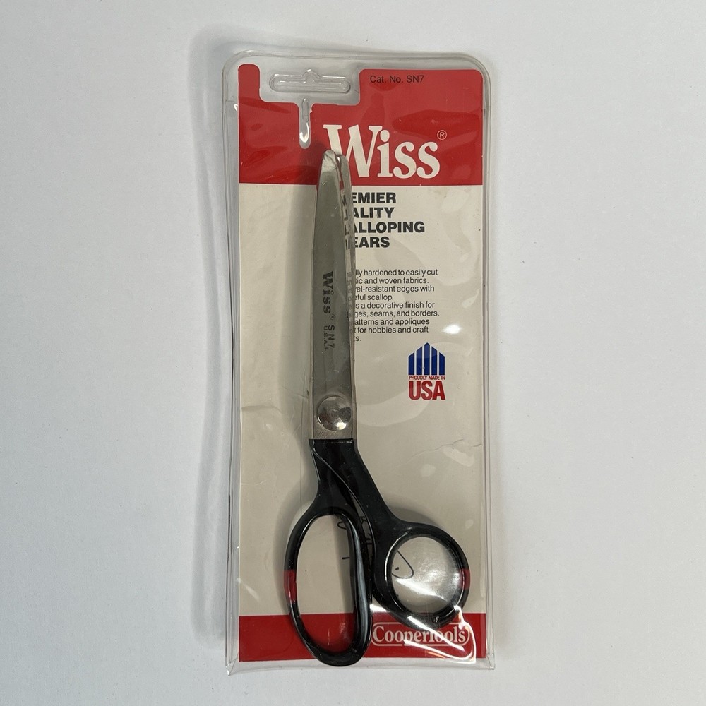 Vintage Wiss Pinking Shears Scissors Model SN7 Scalloping Cutting Edge