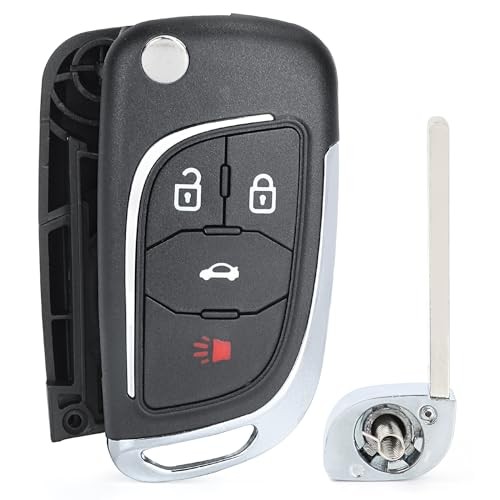 Modified 4 Button Flip Remote Key Shell Case for Chevy Camaro Cruze 4 Buttons