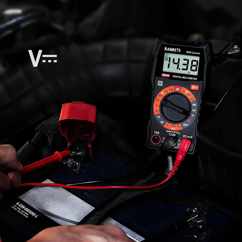 Digital Multimeter with Case, DC AC Voltmeter, Ohm Volt Amp Test Meter and Conti