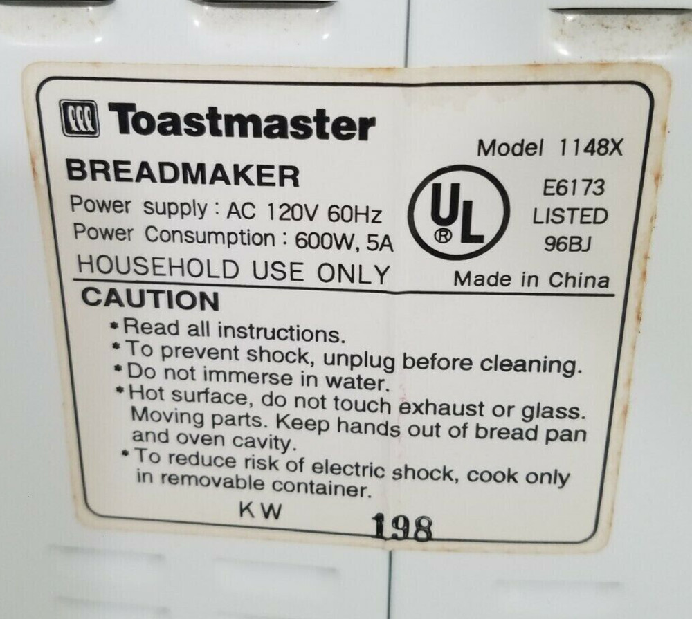 Belt for Toastmaster Bread Box Breadmaker Model 1148 1148X