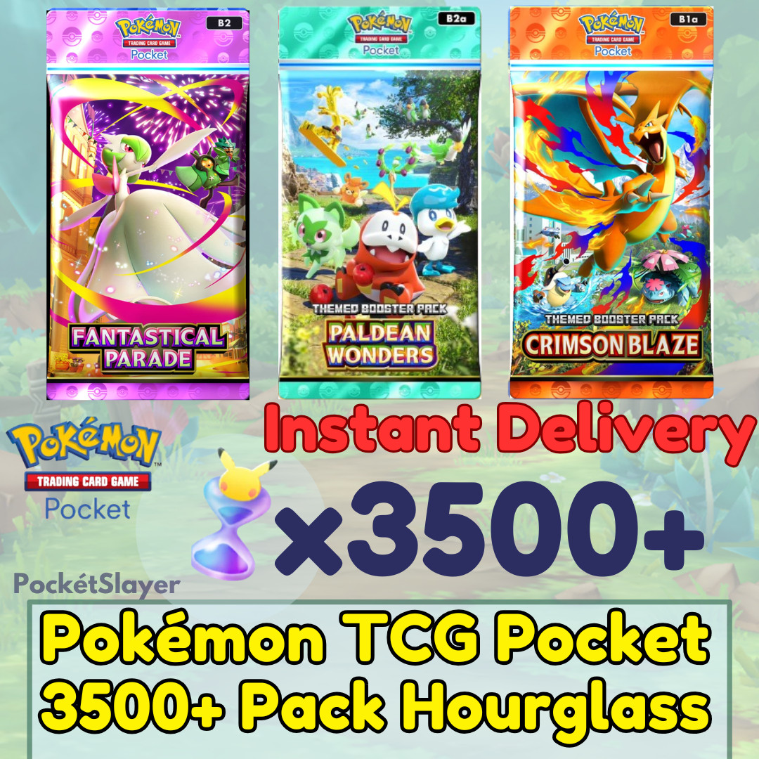 【INSTANT AUTO SEND】 Pokemon TCG Pocket Trading Card Game with 3500+ Hourglass