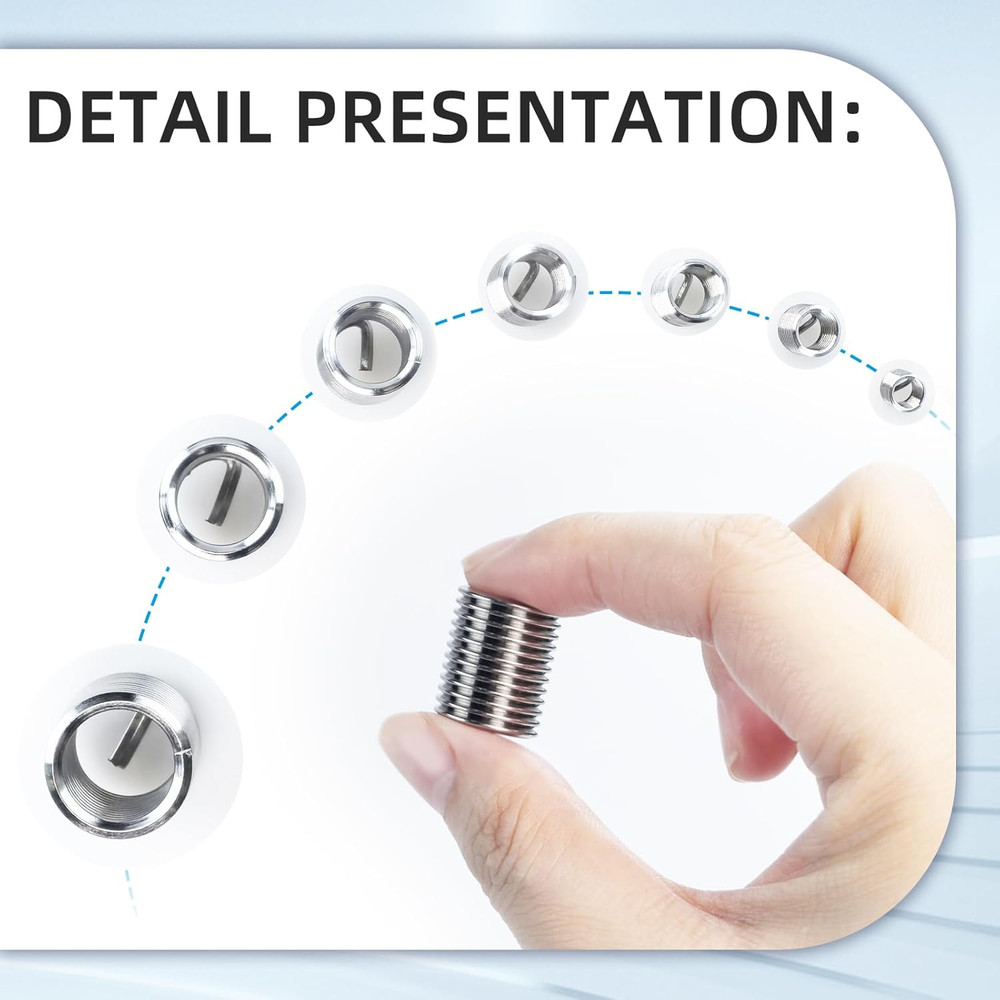 60Pcs Wire Thread Inserts, Coiled Helicoil Wire Inner