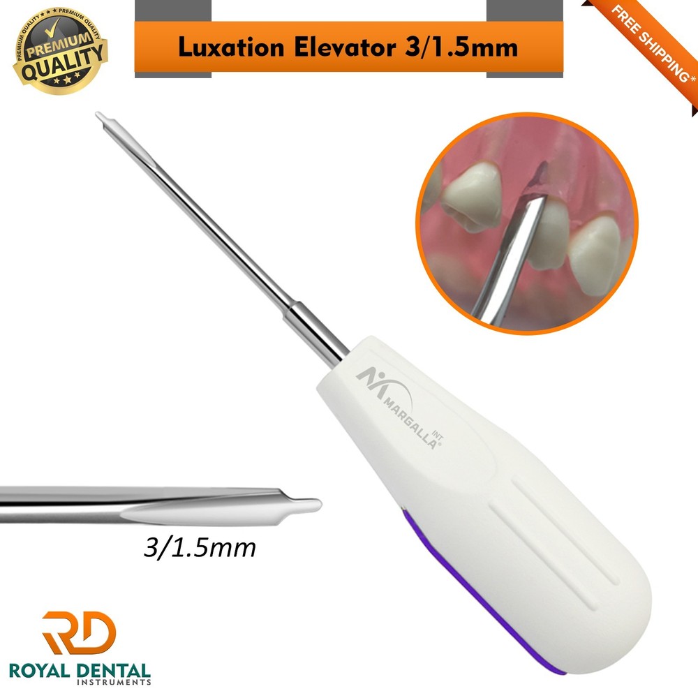 Dental Luxating Root Tip Extraction Elevator Plastic Handle 3/1.5mm Straight
