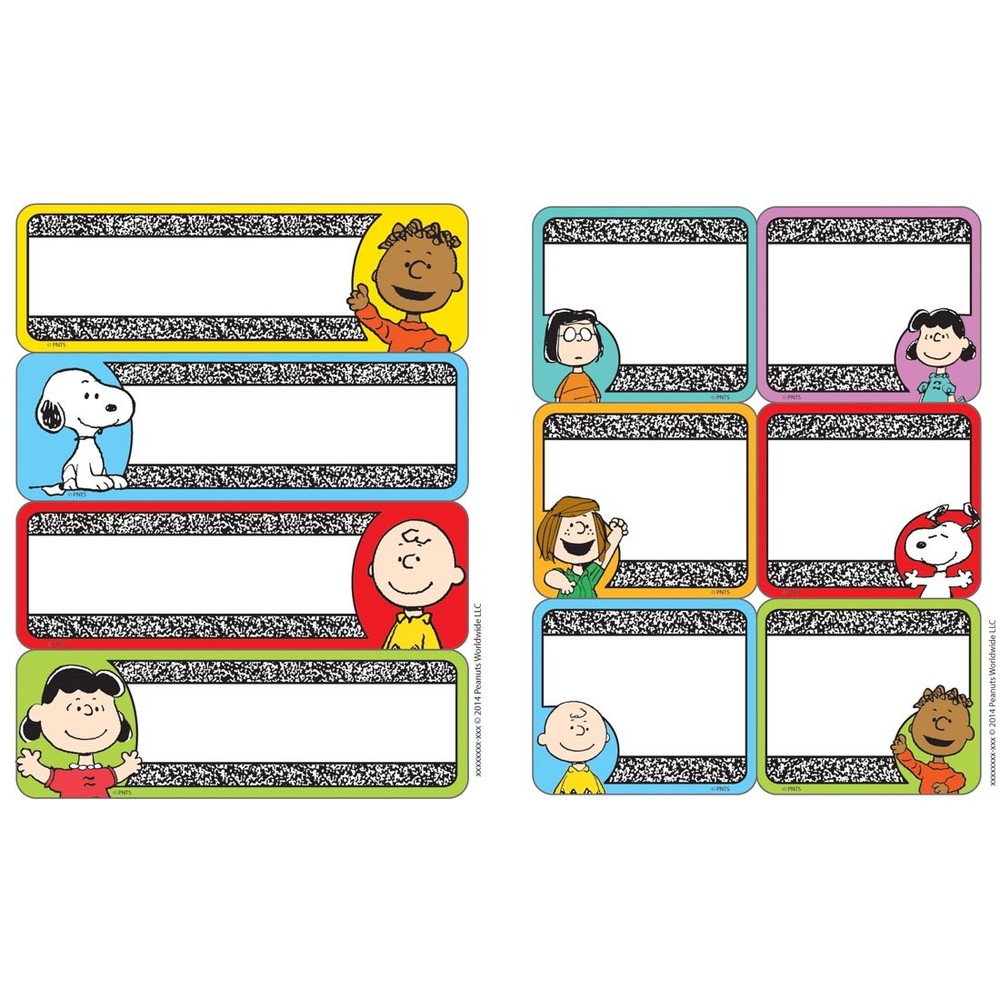 Peanuts Composition Label Stickers by Eureka