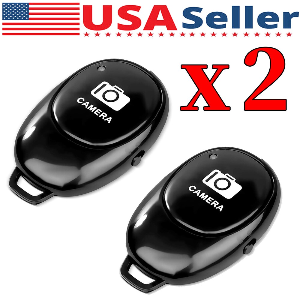 2 Pcs Camera Shutter Wireless Bluetooth Remote Control for Android Apple iPhone