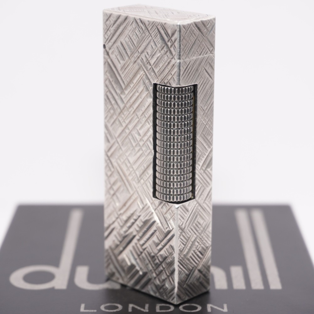 Rare Dunhill Lighter Silver Florentine Pattern-Ultrasonically cleaned_Working