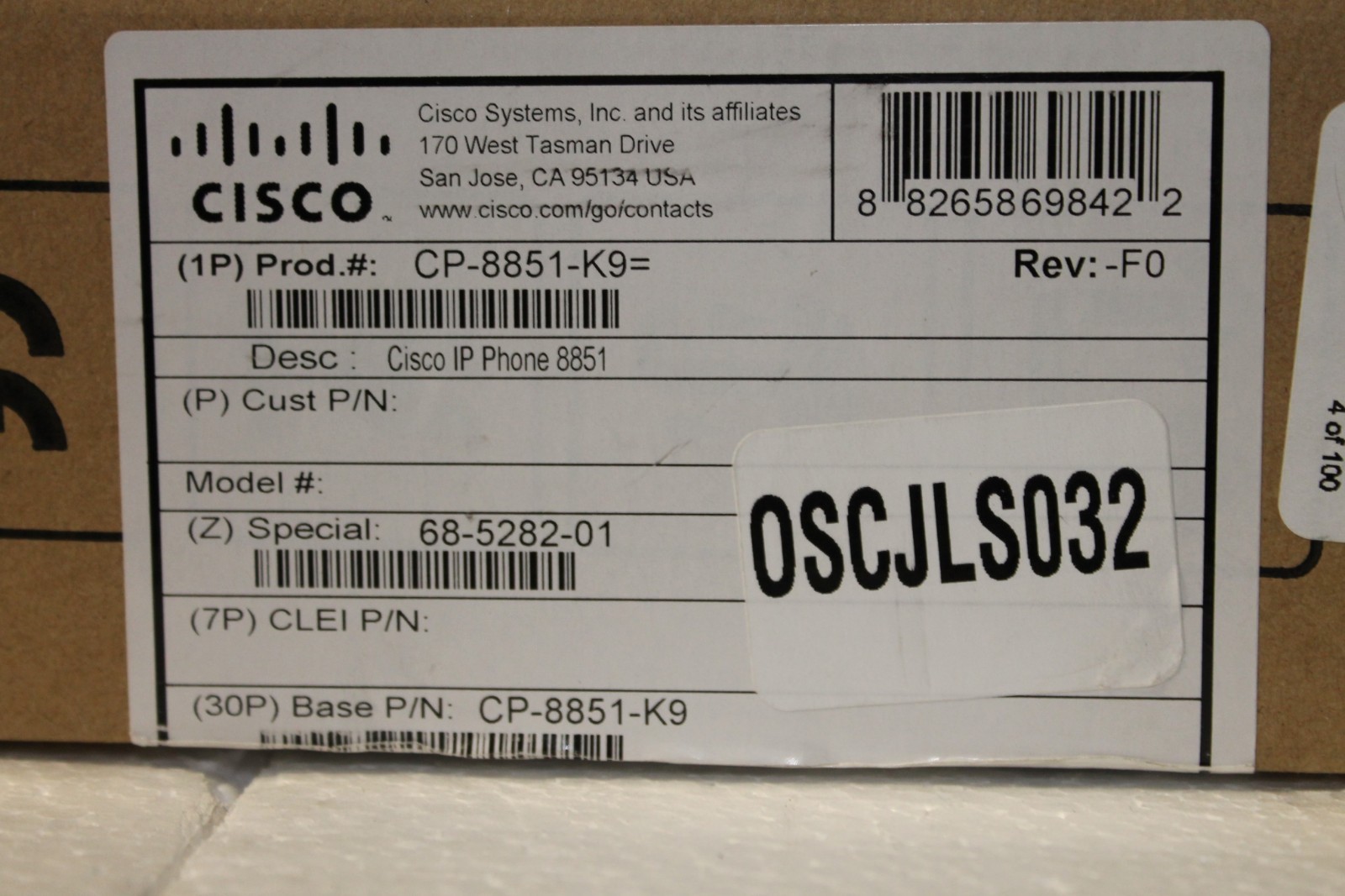 New Open Box CP-8851-K9 - Cisco UC Phone