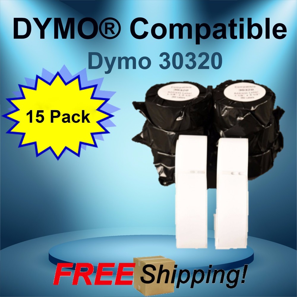 Adhesive Labeling 260 Labels Per Roll Dymo® Compatible 30320 CoStar® 15 Rolls