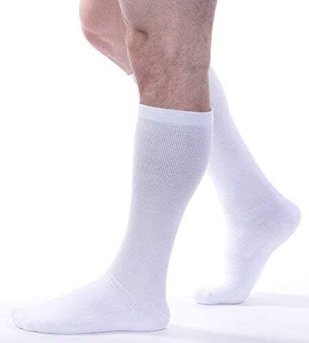 Allegro Athletic CoolMax Compression Socks, Closed Toe, Medium 15-20mmHg (White)