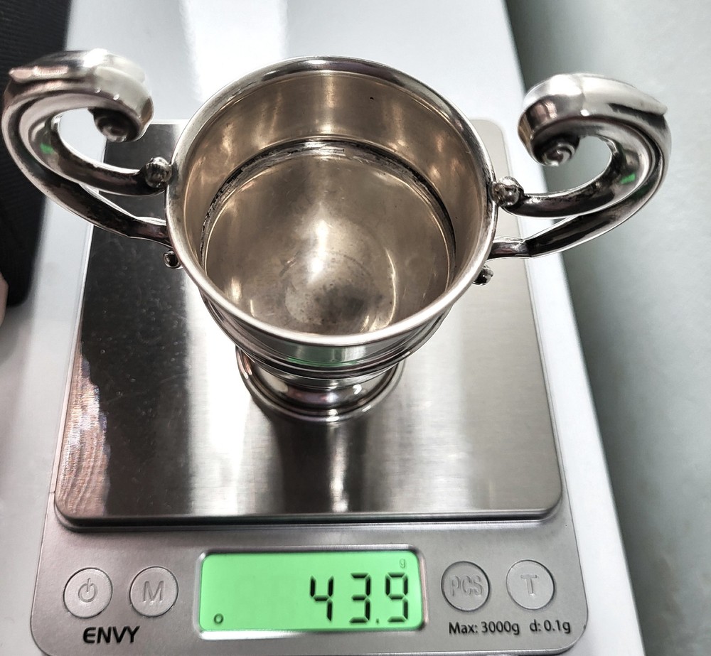 Solid Silver Antique Trophy Cup 43.9g, Hallmarked, Birmingham 1936. Refxdeod.