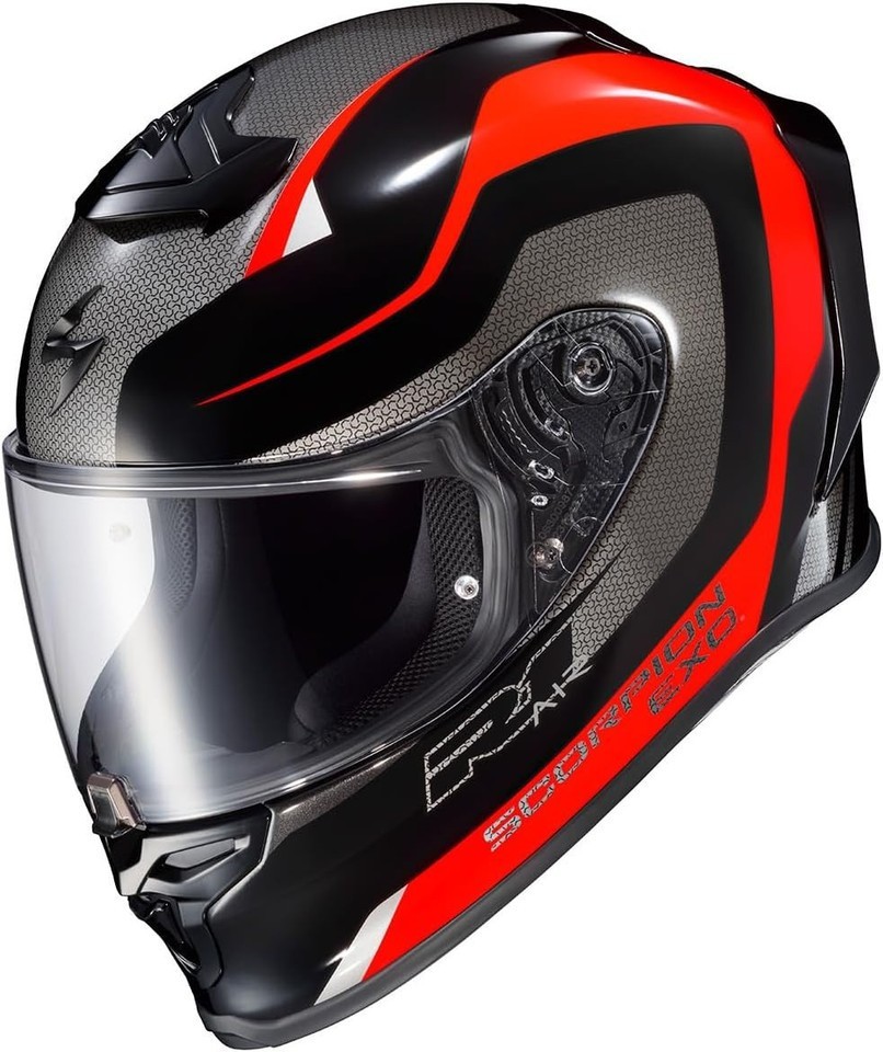 NEW Scorpion EXO R1 AIR HIVE Full Face Motorcycle Street Helmet Red/Blk All Size