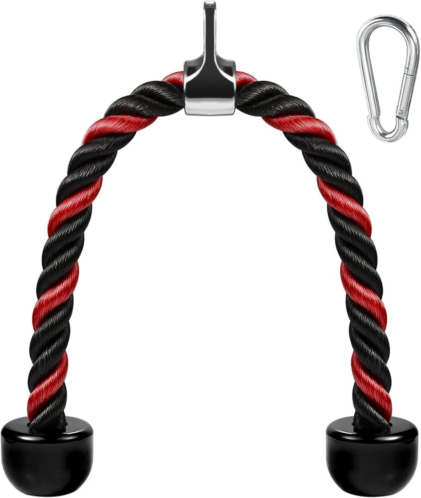 Deluxe Tricep Rope Pull Down Cable, 27 & 36 Inch Red&Black-27''