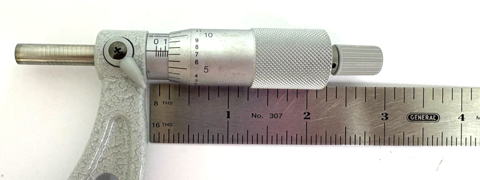 3-4" MITUTOYO MCROMETER 103-218 NEW RATCHET THIMBLE CARBIDE FACE .0001"