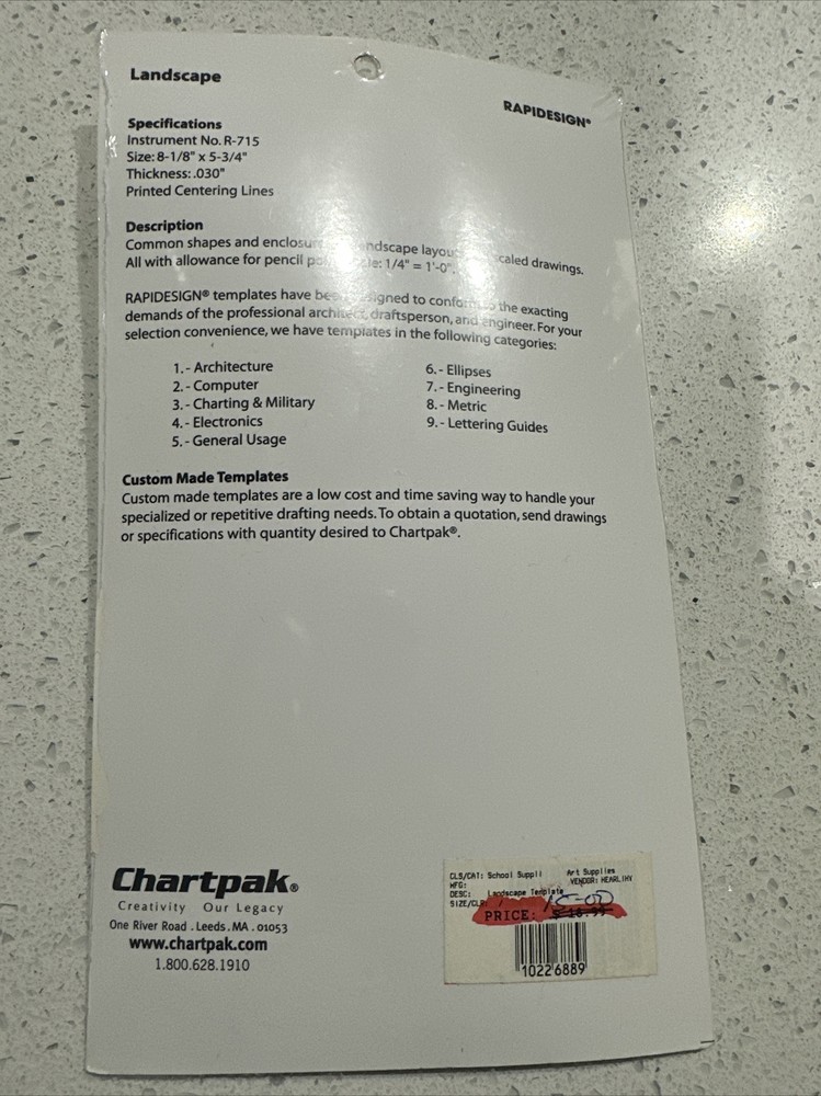 Rapidesign Template - Landscape 1/4" Scale -R-715