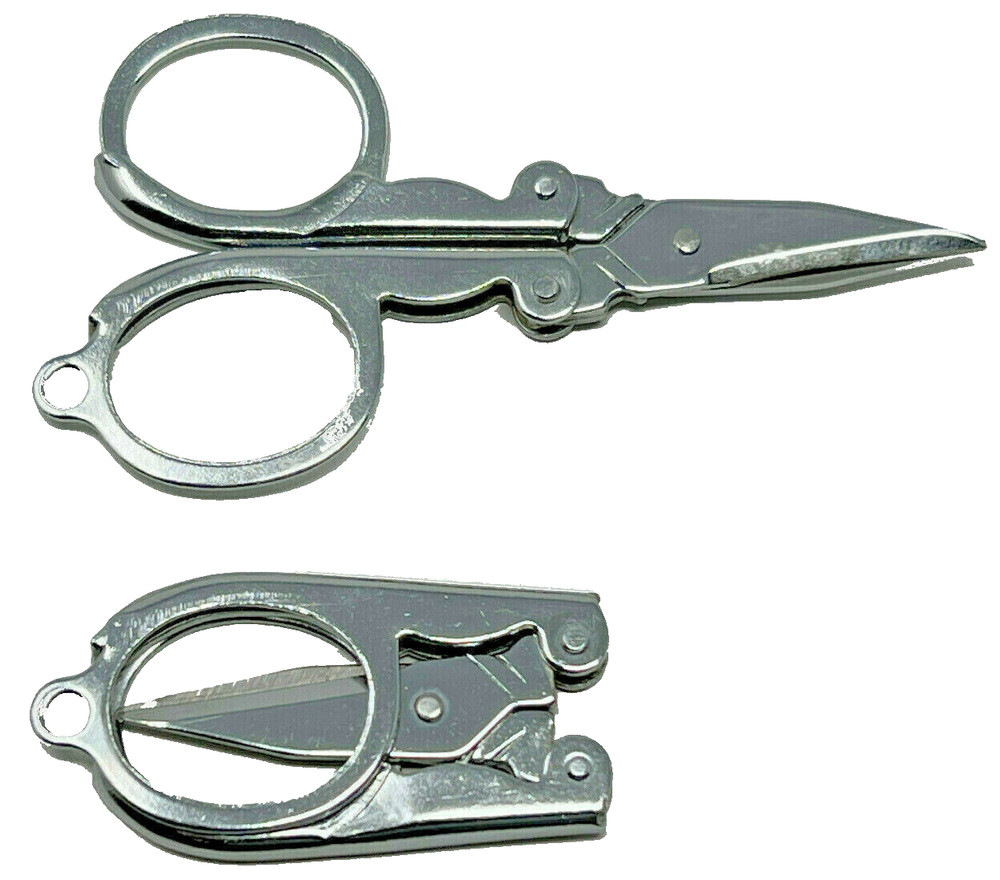 4-Pack Portable Folding Scissors - 3.5" - Metal Sharp Durable Travel Crafts Mini
